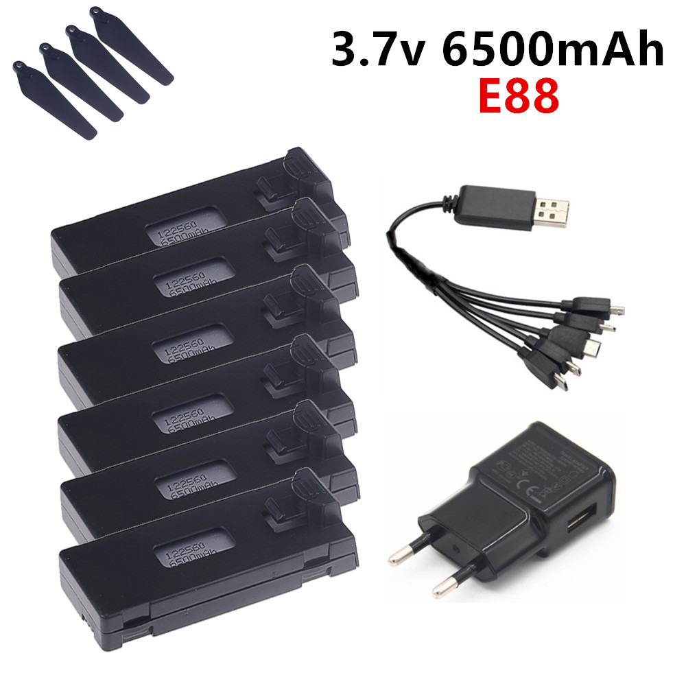 Drone E88 Rc Quadcopter - 3.7V 6500mAh ลิโพแบตเตอรี่สำหรับ E88 E88PRO E525