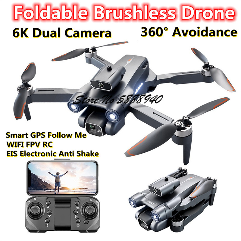 Drone Rc S1S - โดรนควบคุมระยะไกลแบบพับได้ 6K Optical Flow Brushless พร้อม