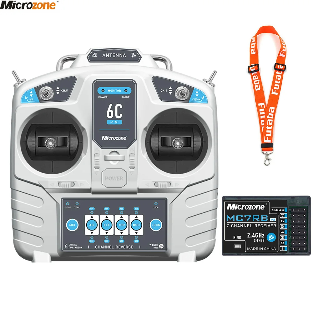 Drone Tech Rc - ไมโครโซน MC6C V2ขนาดเล็ก2.4G เครื่องส่งสัญญาณควบคุม6CH พร้อมตัวรับสัญญาณระบบวิทยุสำหรับเครื่องบิน RC