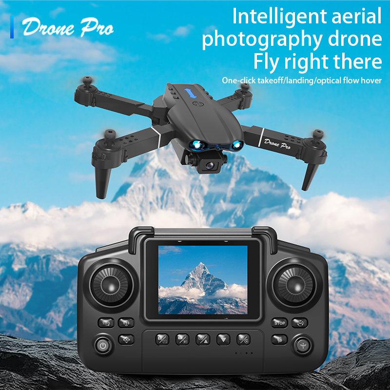 Drone E88Pro Rc 4K - E99 Airหน้าจอควบคุมDrone Professionalกว้างRC Dron HD 4Kกล้องพับเฮลิคอปเตอร์เครื่องบินQuadcopter
