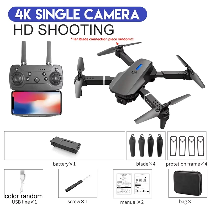 Drone E88Pro Rc 4K - โดรน 4K E88Pro พร้อมกล้อง HD คู่