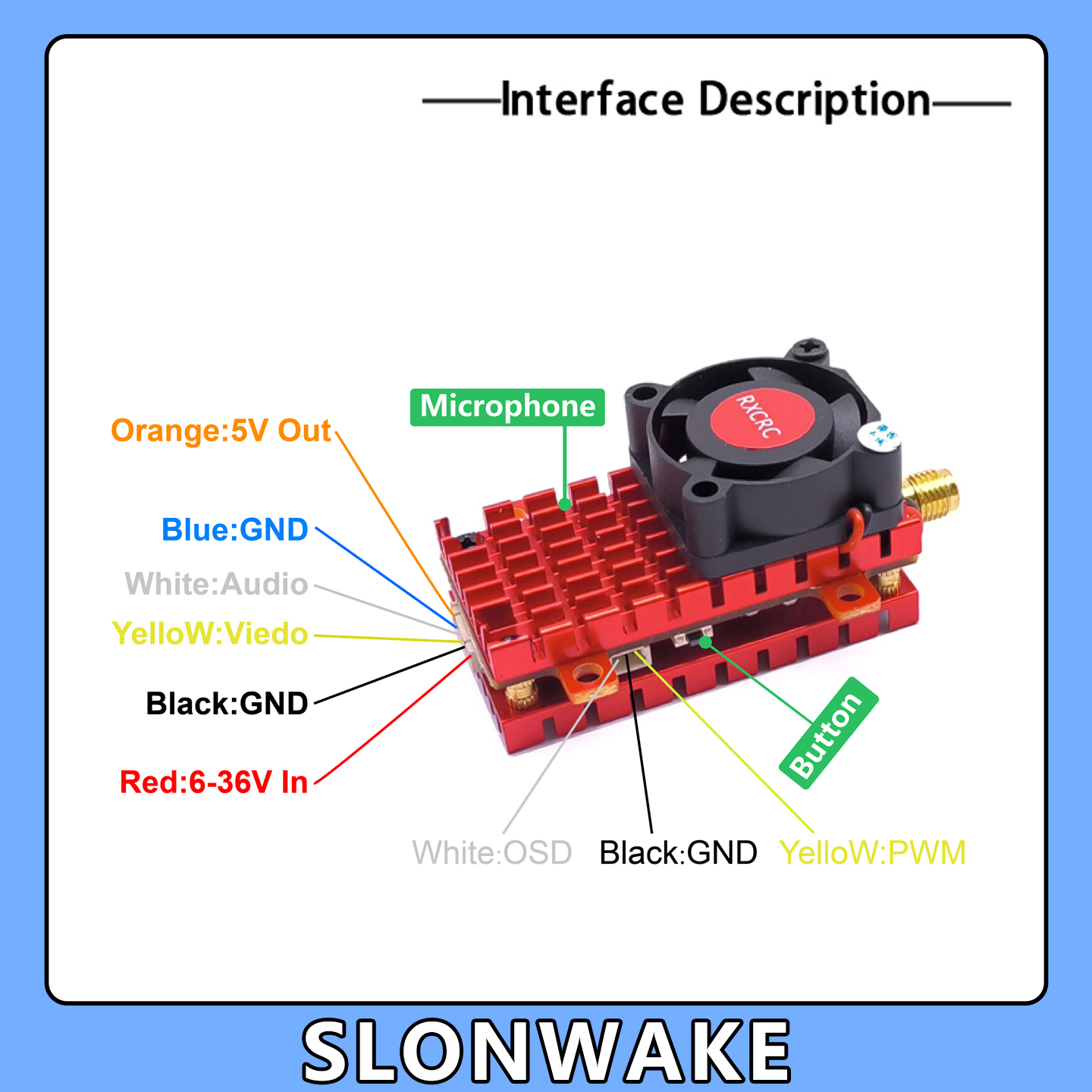 SLONWAKE 5.8G 2W VTX FPV กล้อง - Analog Fpv Transmitter บทวิจารณ์และราคา