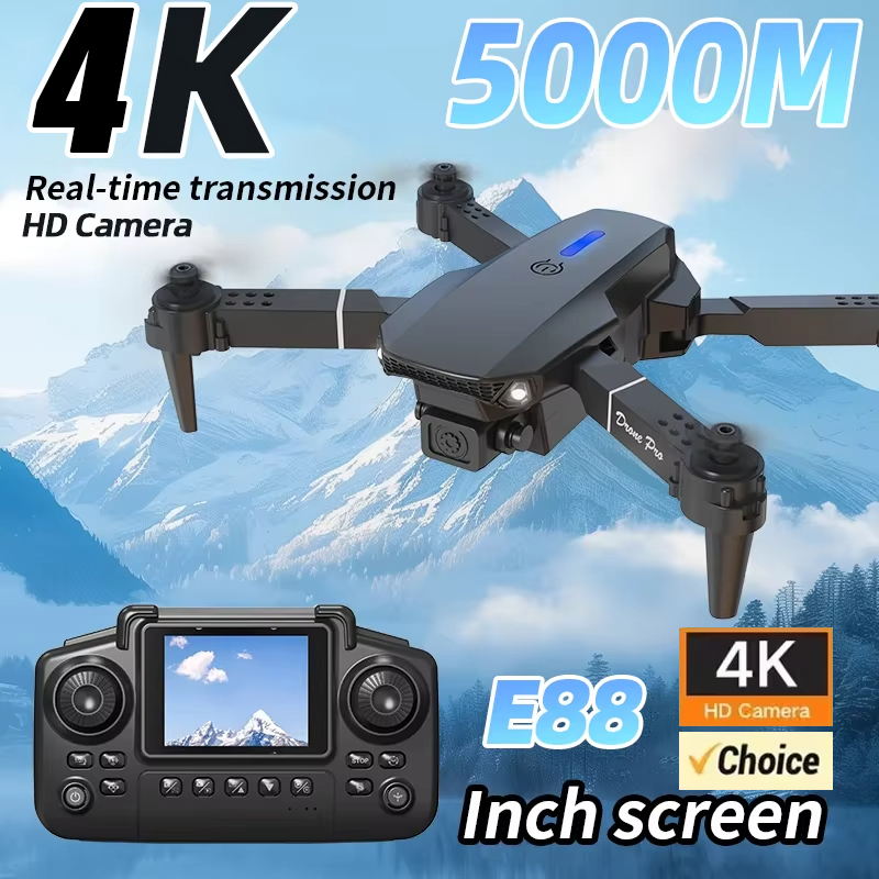 โดรนถ่ายภาพทางอากาศ 4K กล้องคู - Drone E88Pro Rc 4K บทวิจารณ์และราคา
