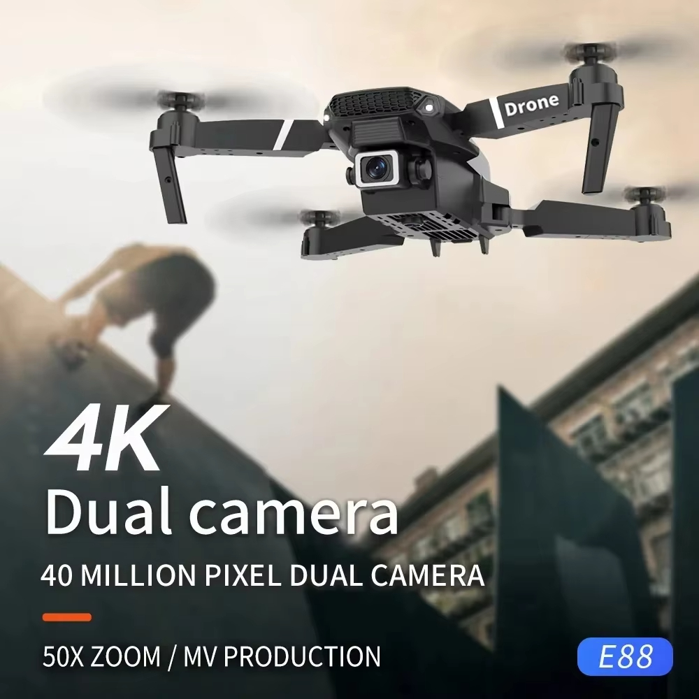 โดรนมุมกว้าง 6K รุ่น Professio - Drone E88 Rc Quadcopter บทวิจารณ์และราคา