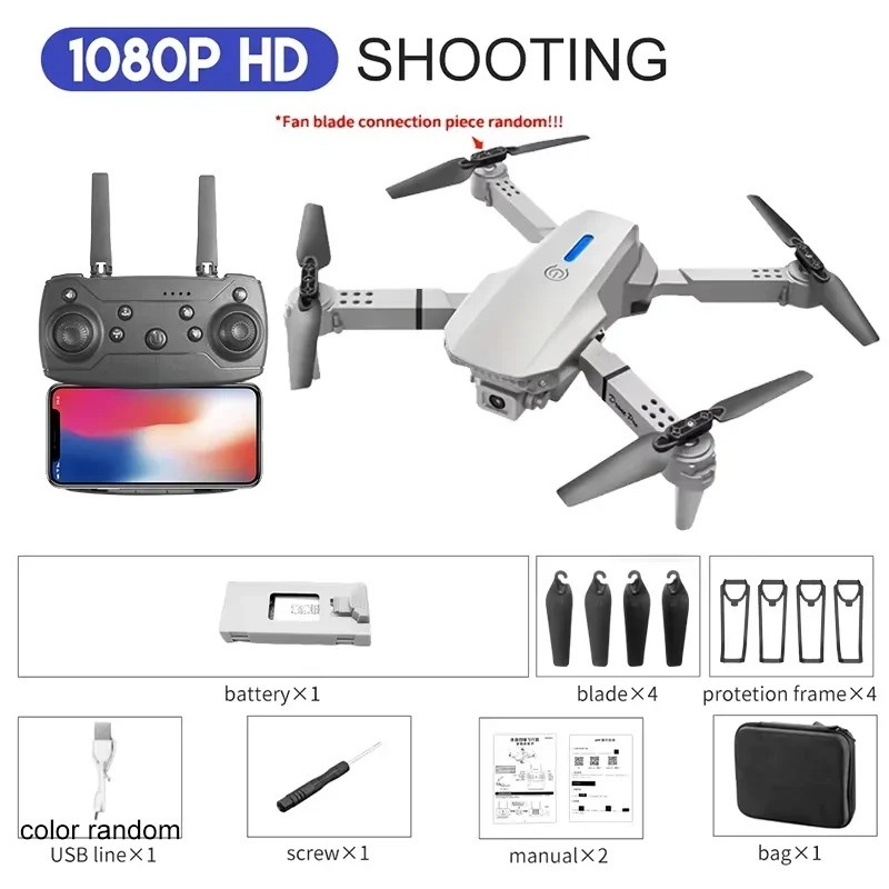 เฮลิคอปเตอร์พับได้ E88 โดรน RC - Drone E88 Rc Quadcopter บทวิจารณ์และราคา