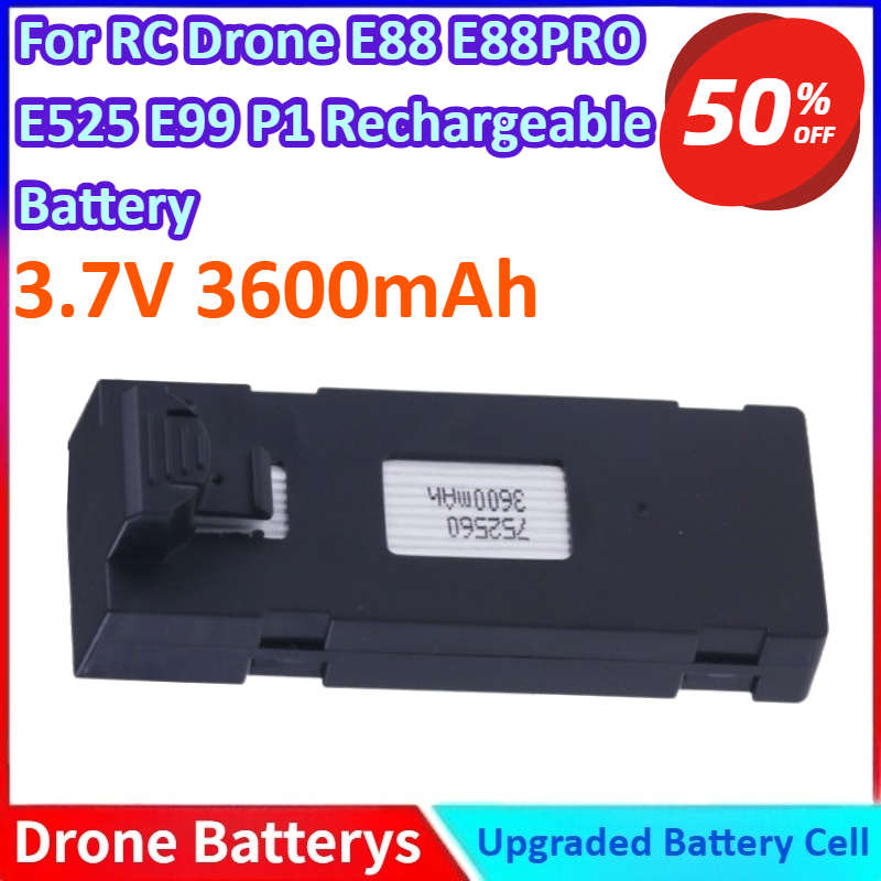 3.7V 3600mAh แบตเตอรี่ Li-Ion  - Drone E88 Rc Quadcopter บทวิจารณ์และราคา